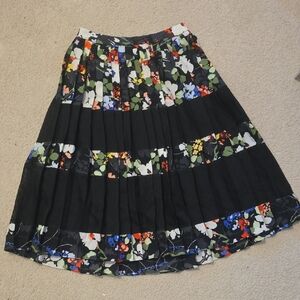 Banana Republic Black Floral Midi Skirt EVERYTHING MUST GO